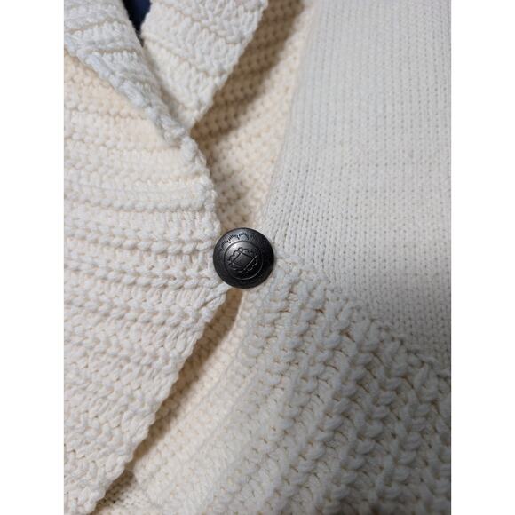Chaps Women's Shawl White Collar Knit Cardigan Single Button M(677) - Picture 5 of 8